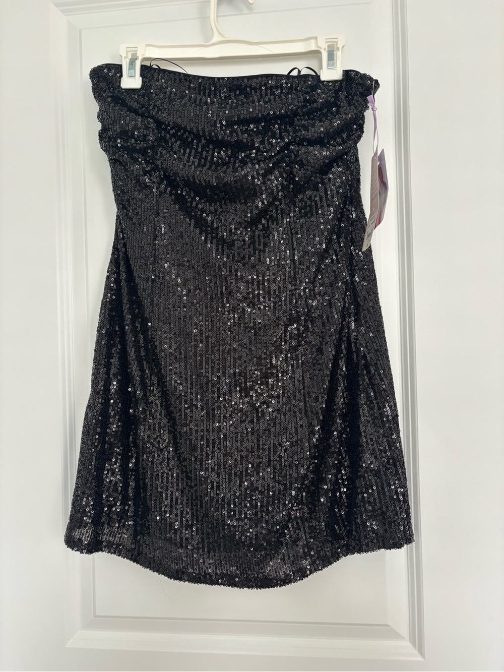 jcpenney Black Sequin Strapless Mini Dress